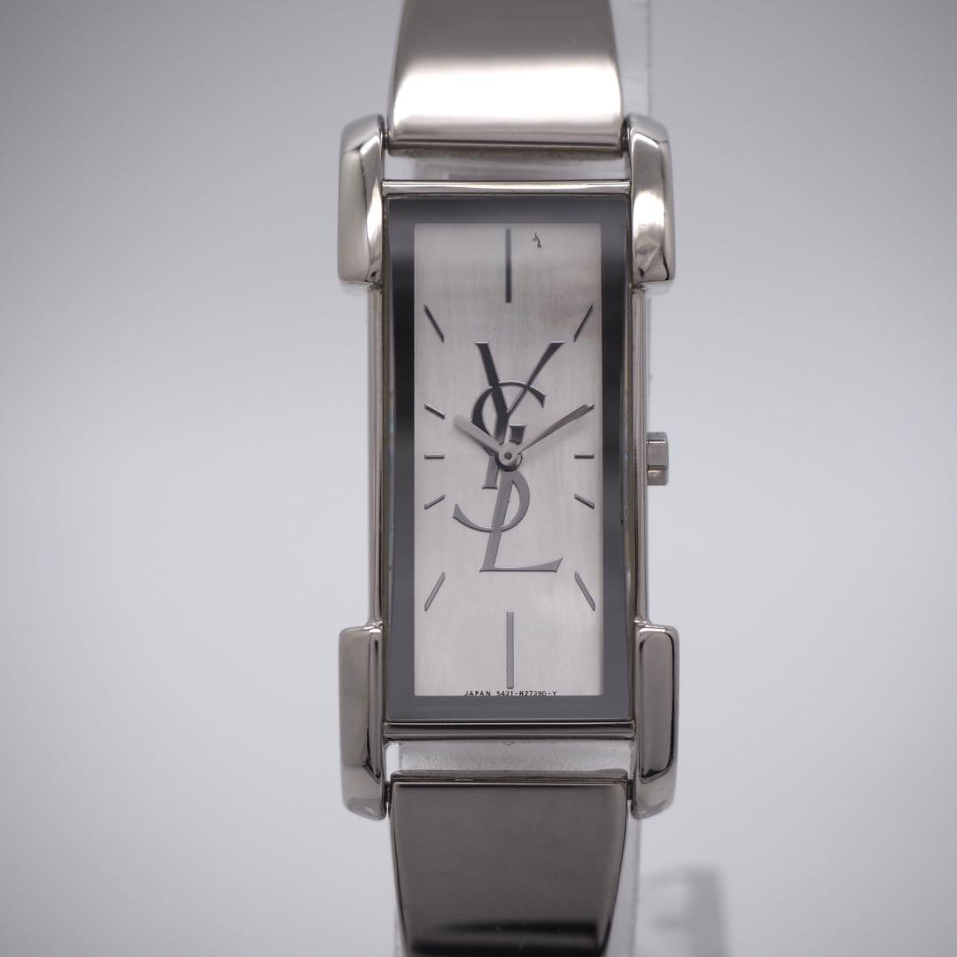 328 稼働 イヴサンローラン　時計　レディース シェル　シルバー　ブレスレット