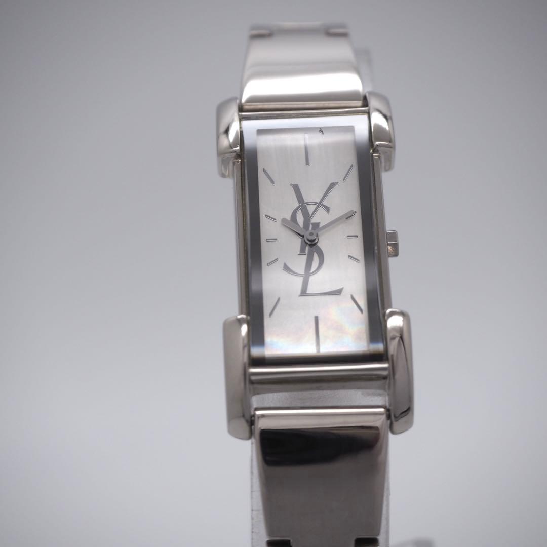 328 稼働 イヴサンローラン　時計　レディース シェル　シルバー　ブレスレット