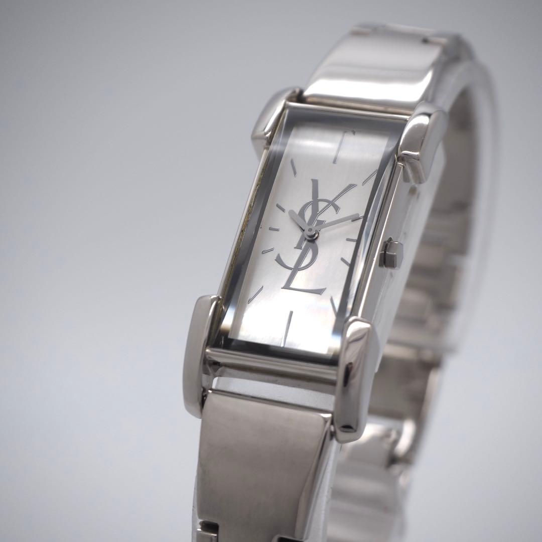 328 稼働 イヴサンローラン　時計　レディース シェル　シルバー　ブレスレット