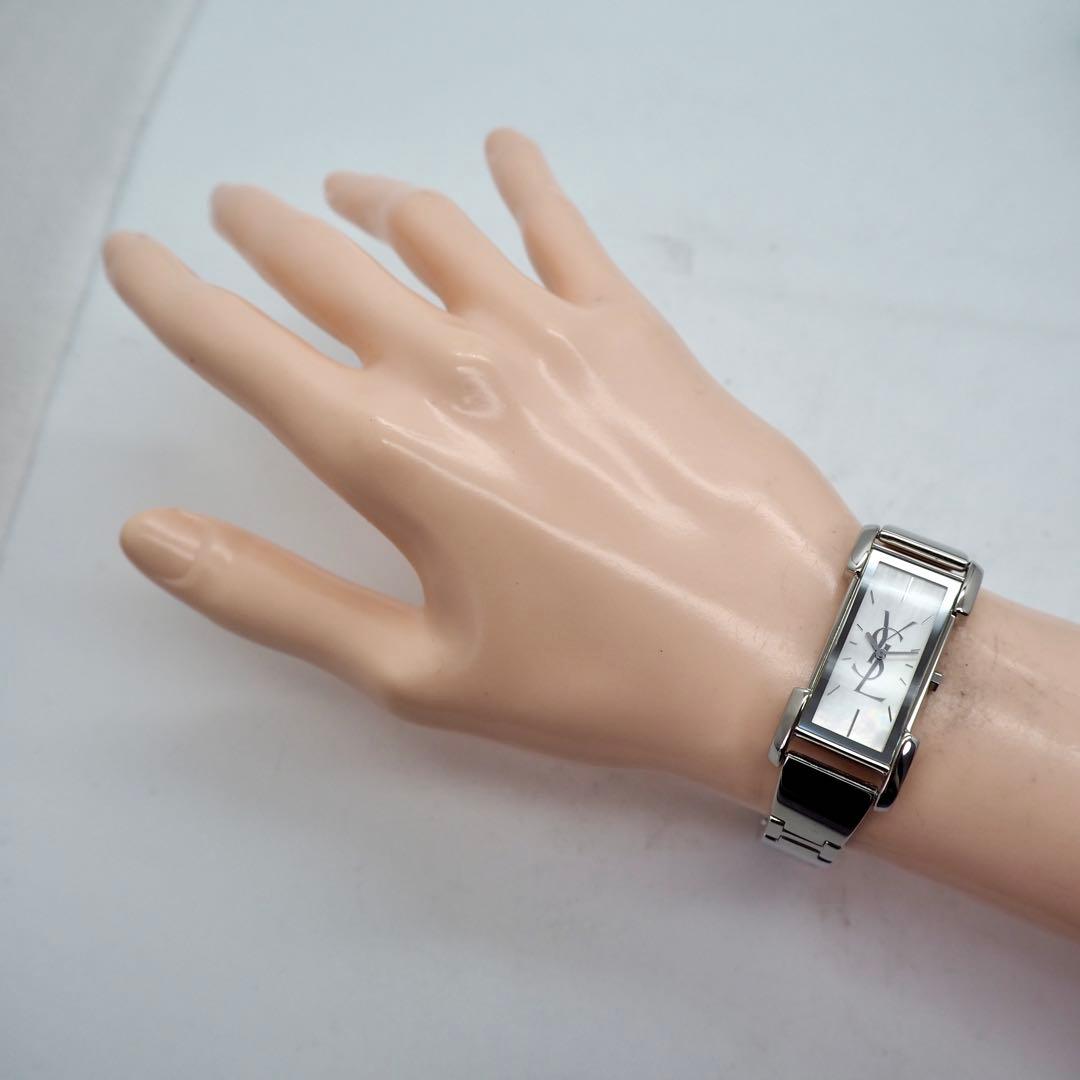 328 稼働 イヴサンローラン　時計　レディース シェル　シルバー　ブレスレット