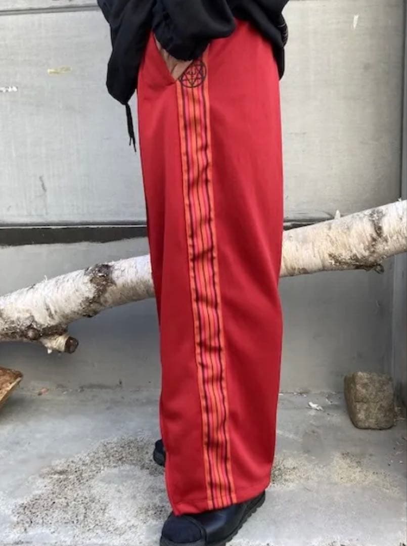 完売品‼️赤 ストライプ ワイドパンツ Lehトラックパンツ GEZAN