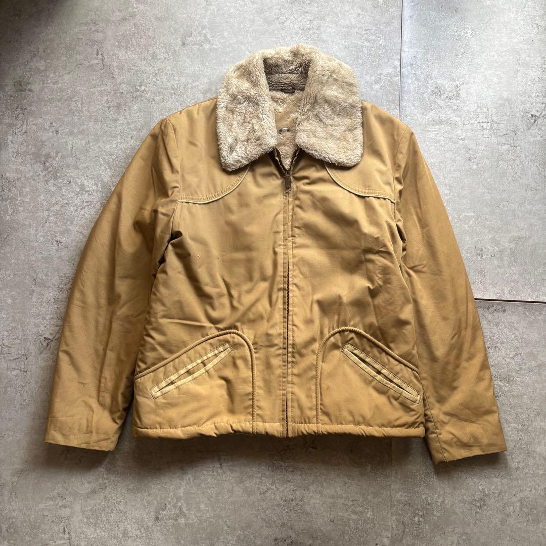 古着　60s 襟ボア　コットン　ジャケット　検索　ギャバジン　b-15