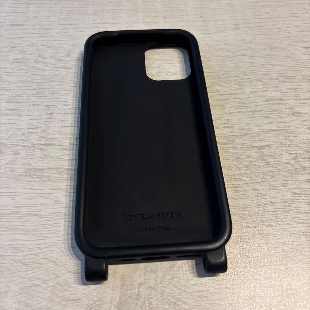 Bottega Veneta ブラックiPhone12proケースストラップ付き