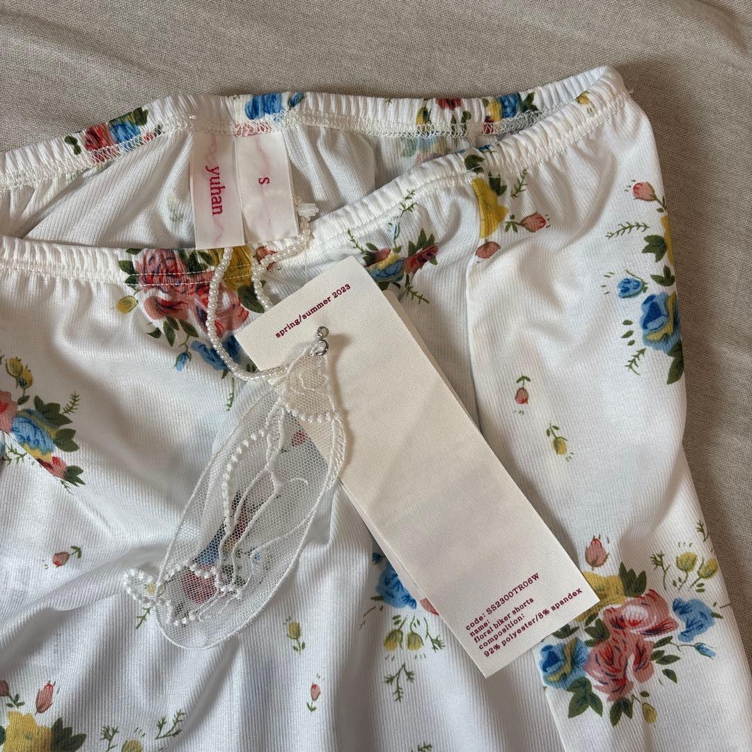 【新品未使用】YUHAN WANG/floral biker shorts