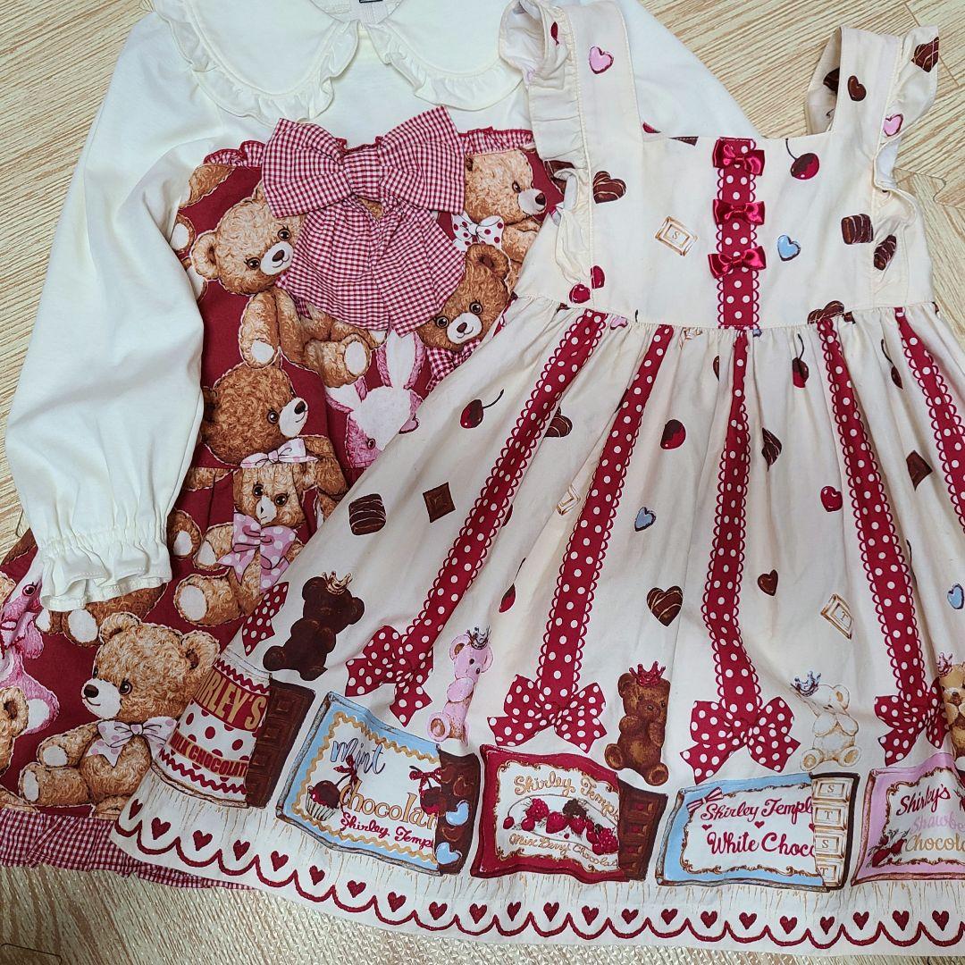 くま柄ワンピース