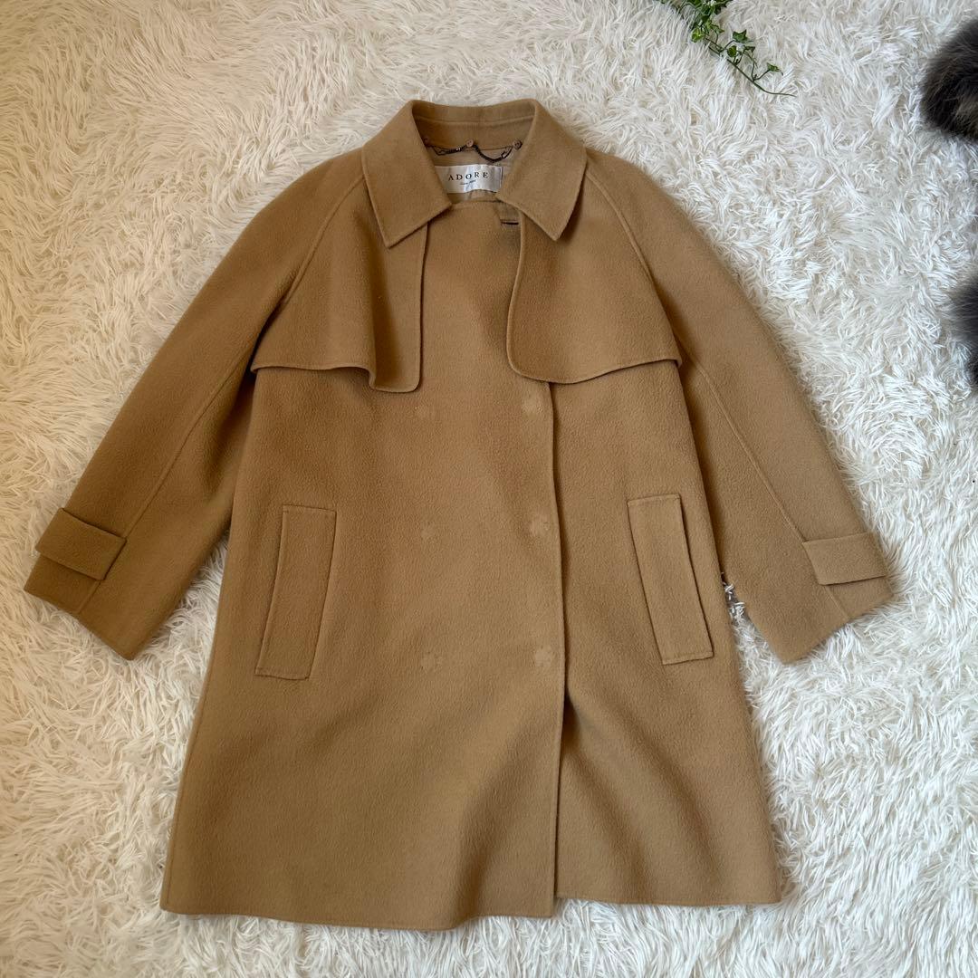 美品✨アドーア ゴールデンアイランドフォックスカシミヤ混 ウールコート