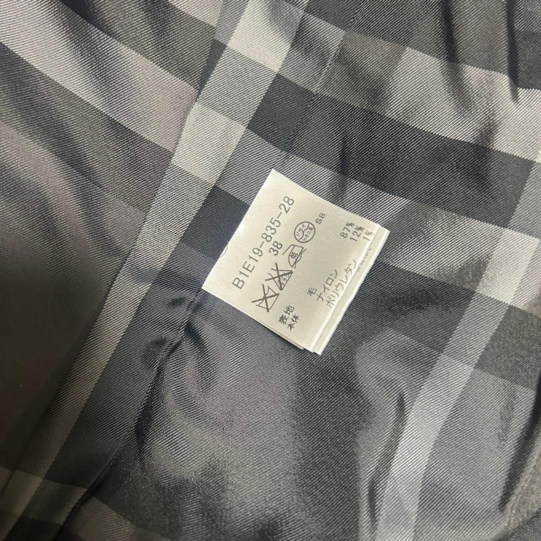 バーバリーロンドン　テーラードジャケット　チェック　ニット切替 ネイビー　38