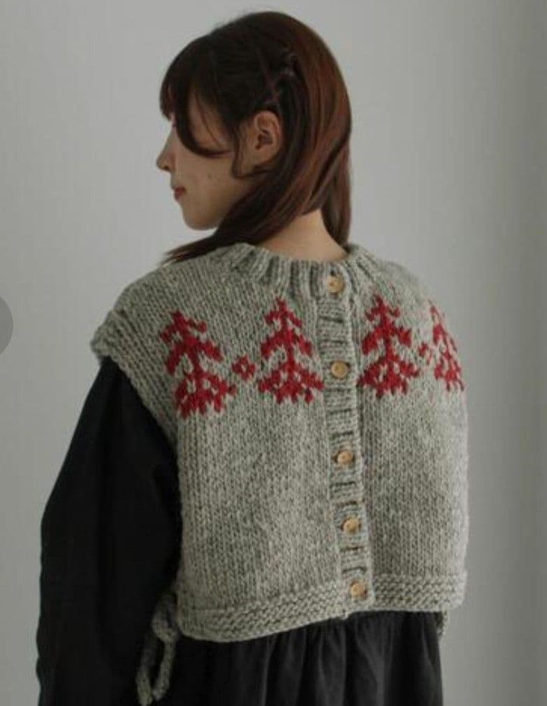 ツハル TSUHARU【ペルーニット】前後着ジャカードニットベスト新品グレー