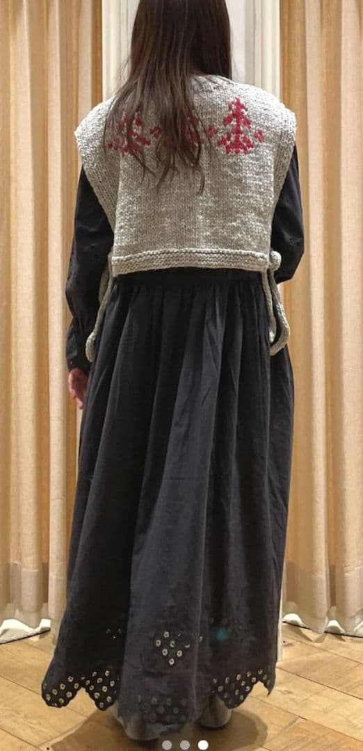 ツハル TSUHARU【ペルーニット】前後着ジャカードニットベスト新品グレー