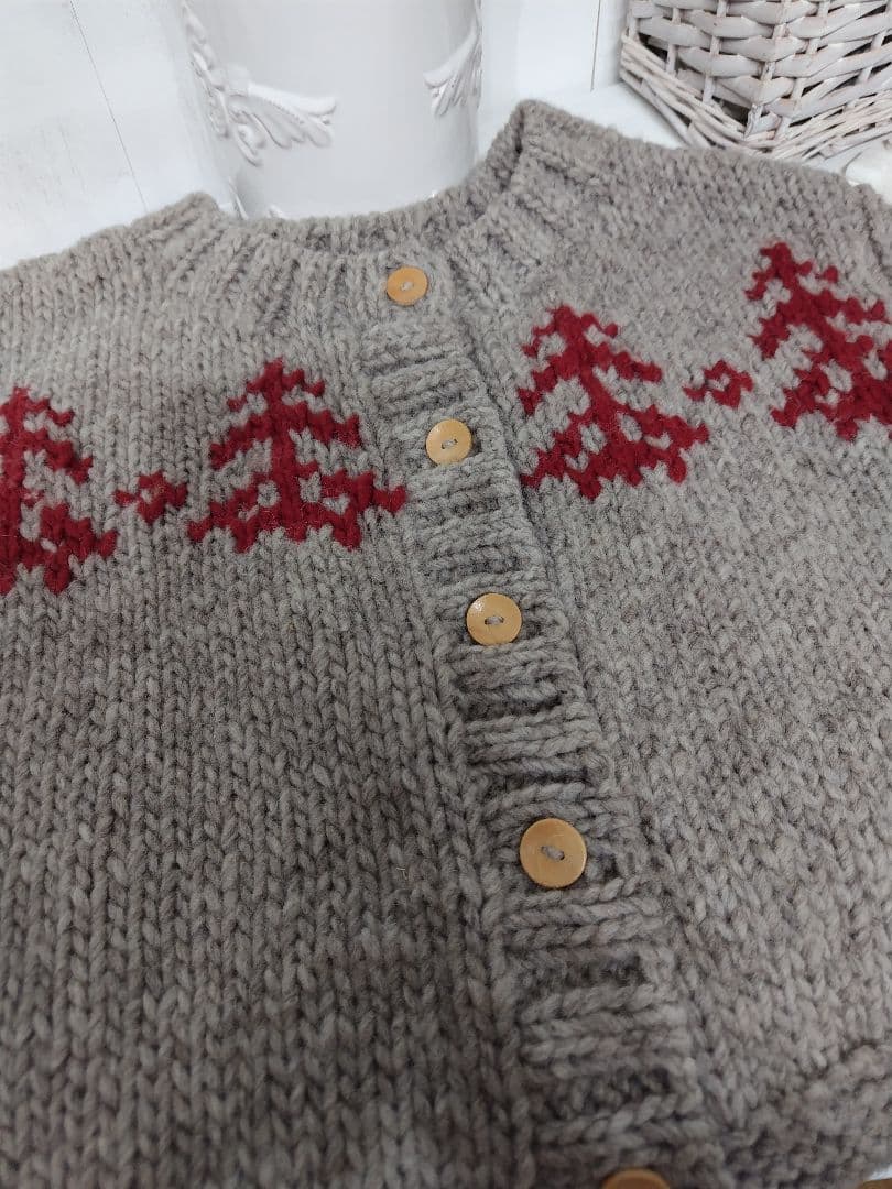 ツハル TSUHARU【ペルーニット】前後着ジャカードニットベスト新品グレー