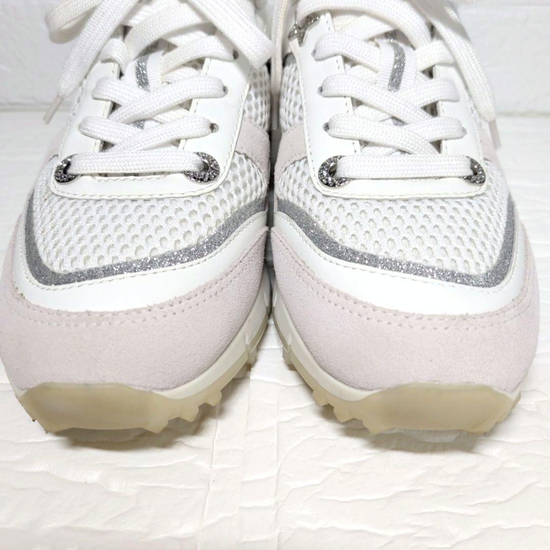 JIMMY CHOO ラインストーン メッシュローカットスニーカー 白 37.5