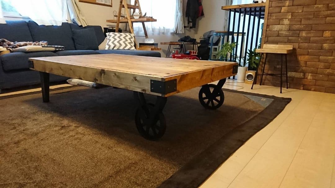 トロリーテーブル等のDIYに☆アイアンキャスター2個セット