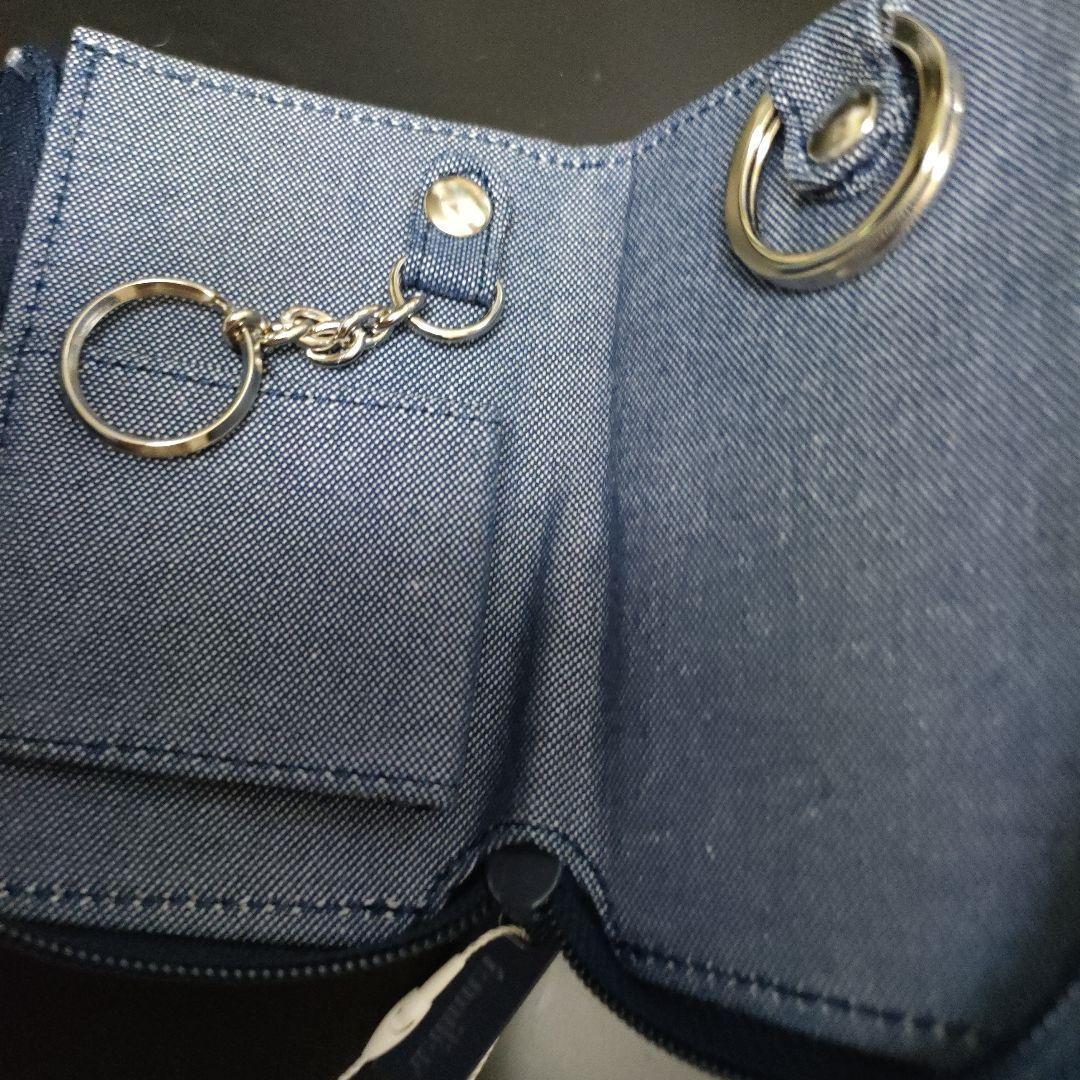 未使用品　ファミリア　キーケースNB デニム地にくまちゃとワンちゃん柄