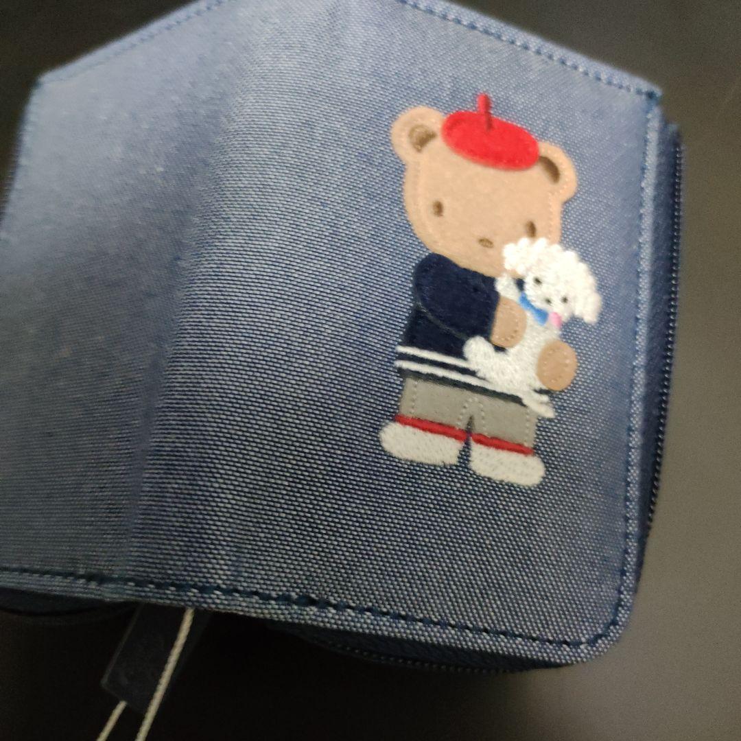 未使用品　ファミリア　キーケースNB デニム地にくまちゃとワンちゃん柄