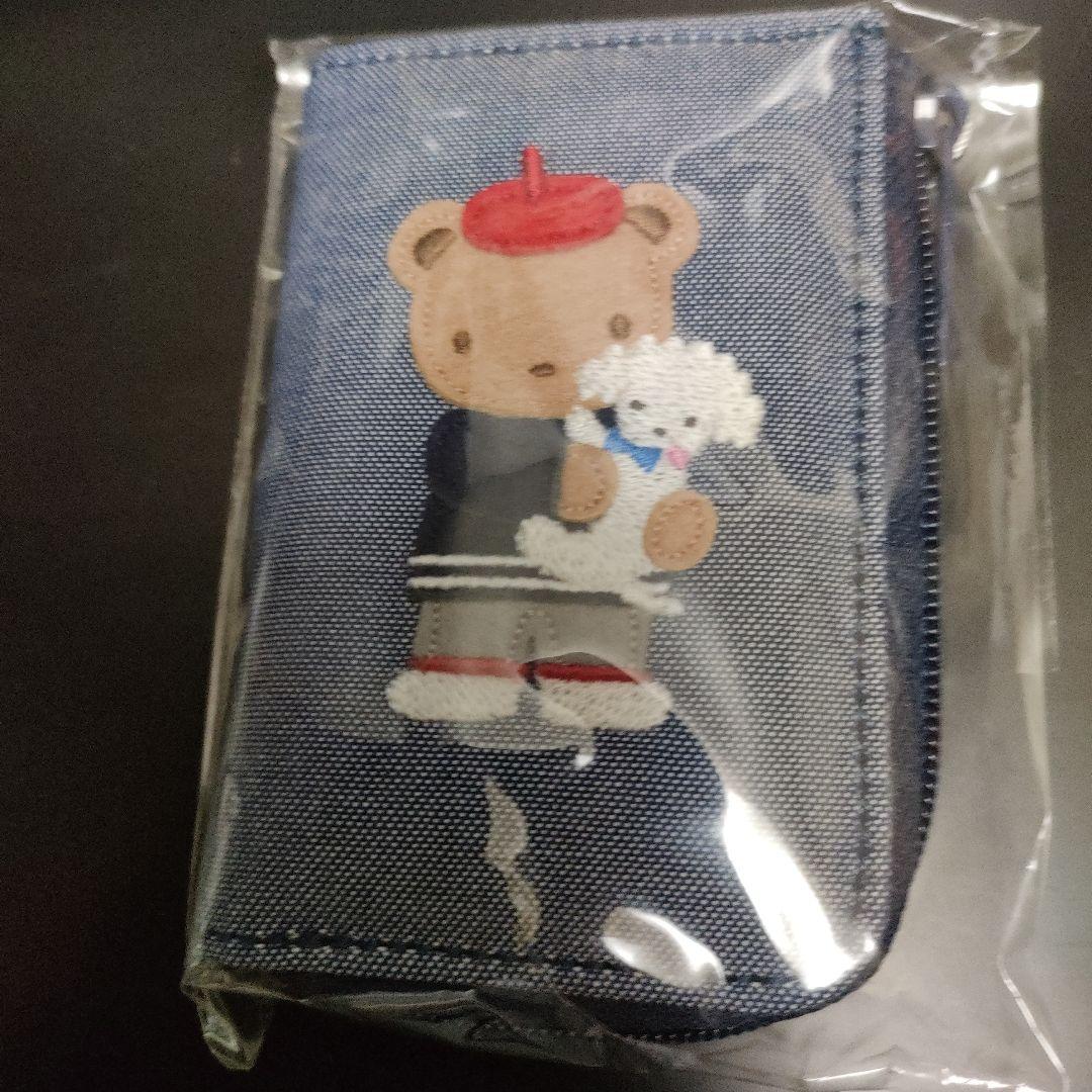 未使用品　ファミリア　キーケースNB デニム地にくまちゃとワンちゃん柄