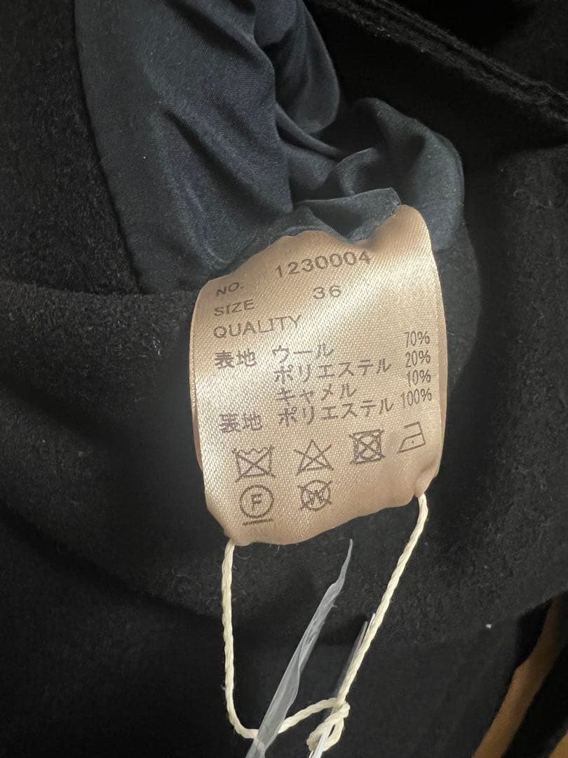 TODAYFUL スタンドカラーウールコート　36 ブラック