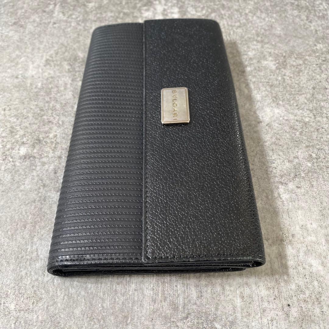 BVLGARI ブルガリ 三つ折り 長財布 ミレリゲPVCレザー　ブラック