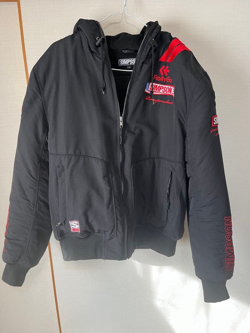 SIMPSO フード付きバイクジャケット 黒