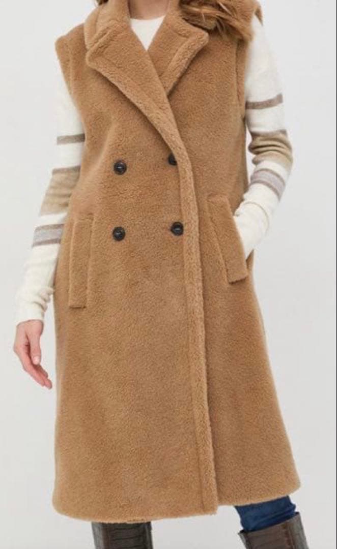 ミルク　22AW♡マックスマーラマレーラ テディベア ロングジレ ボア