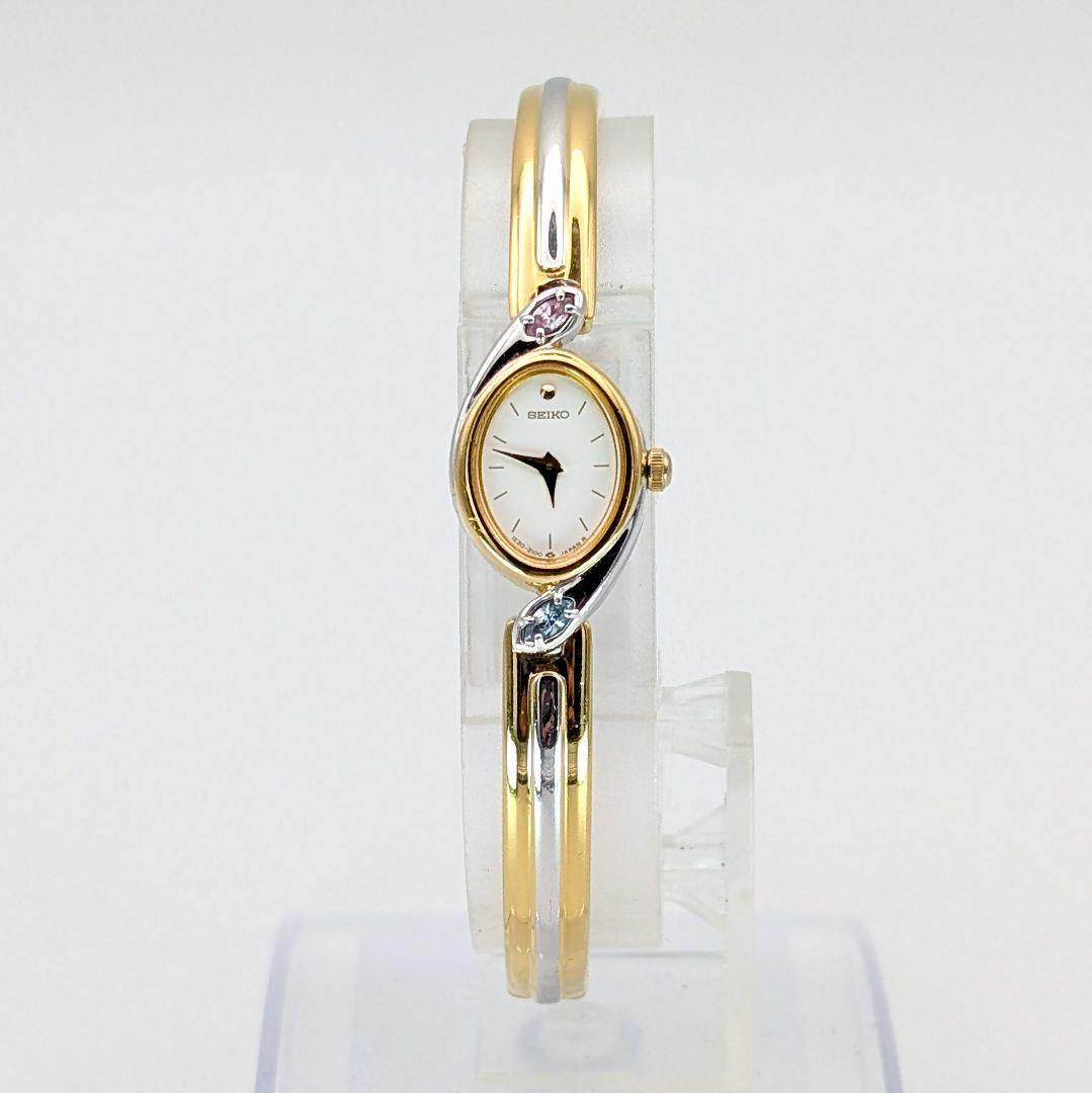 美品✨ SEIKO カラーストーン クォーツ レディース時計 1E20-6240