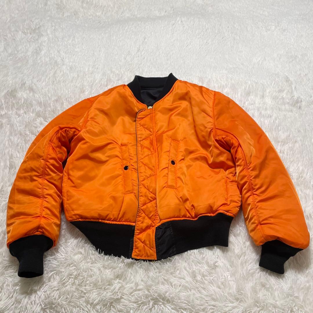 美品　ALPHA アルファ　MA-1 リバーシブル フライトジャケット L 黒