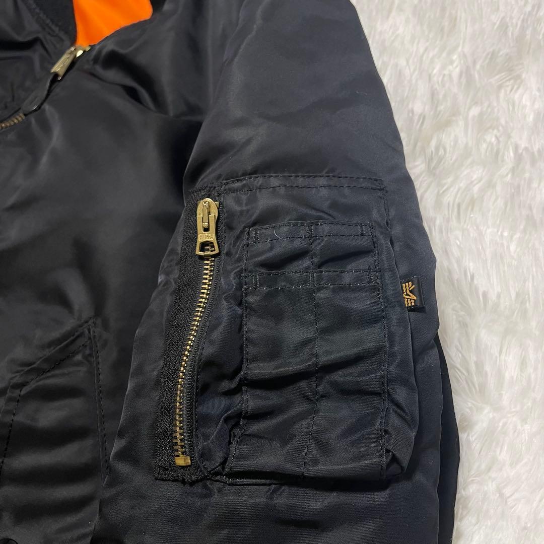 美品　ALPHA アルファ　MA-1 リバーシブル フライトジャケット L 黒