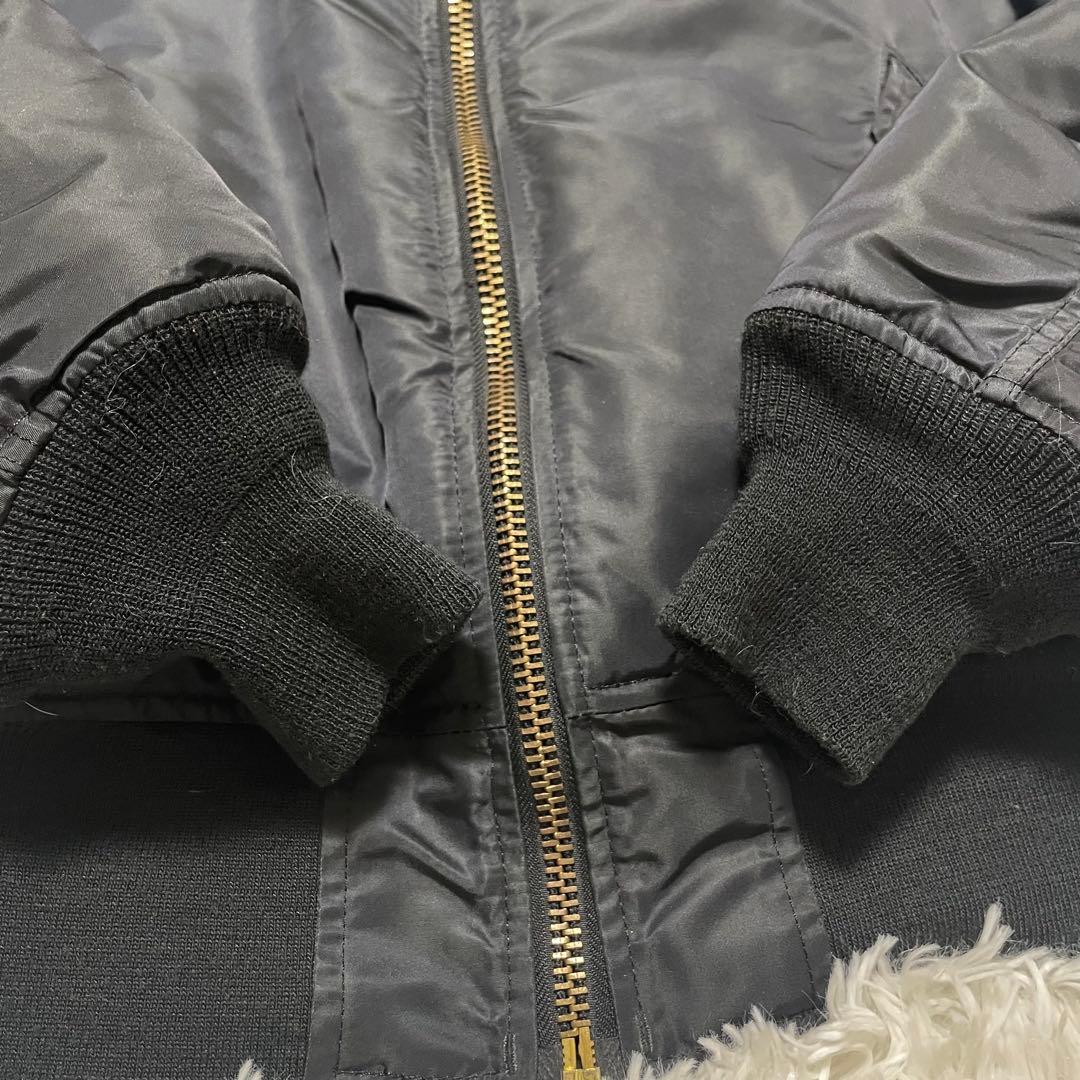 美品　ALPHA アルファ　MA-1 リバーシブル フライトジャケット L 黒