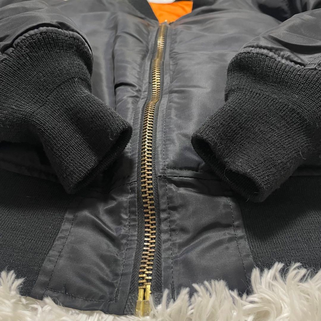 美品　ALPHA アルファ　MA-1 リバーシブル フライトジャケット L 黒