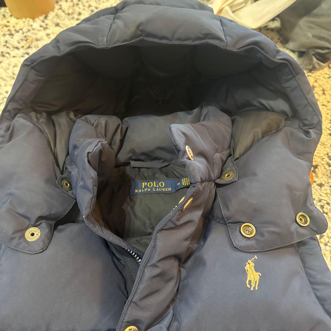 美品Polo Ralph Lauren フード付ダウンベストMポロラルフローレン