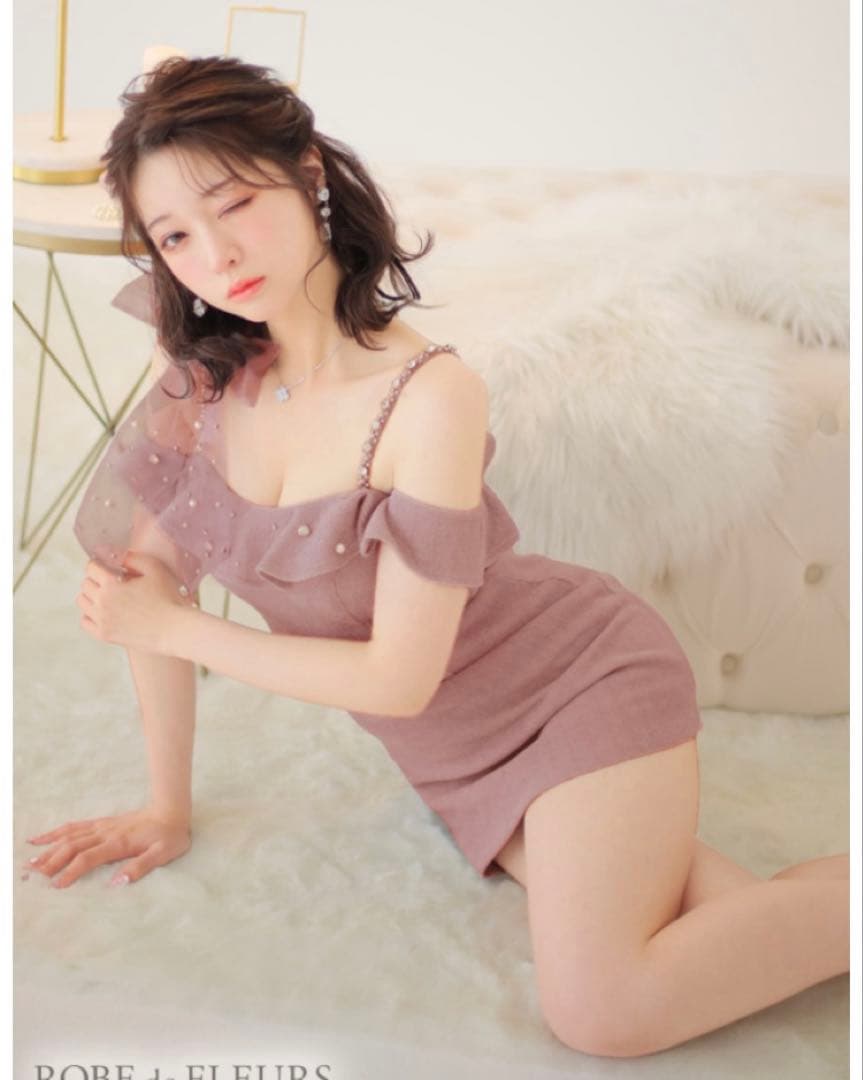 最終お値下げ　sugar ROBE de FLEURS ミニドレス ピンク　冬