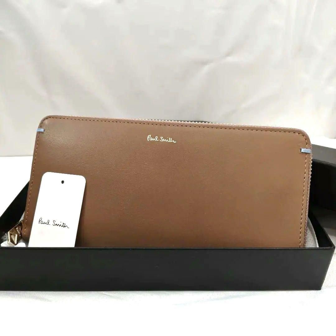 未使用品　Paul Smith サプルレザー ラウンド ウォレット 長財布