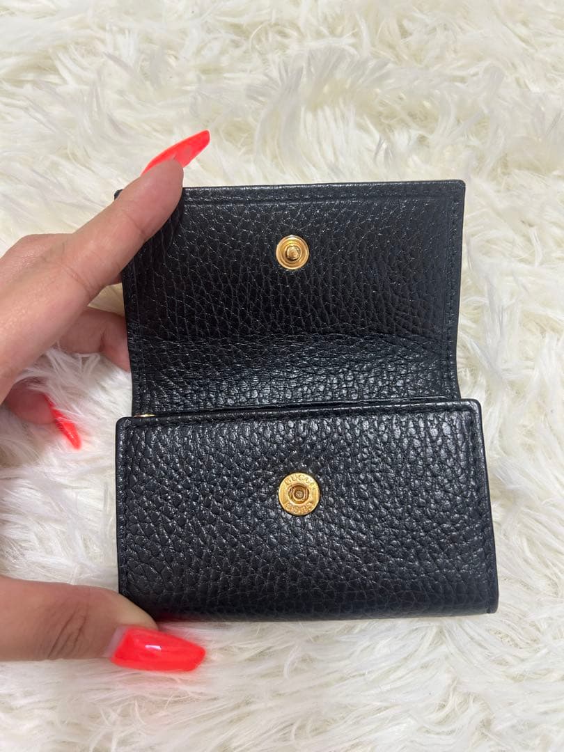 ✨【超美品】GUCCI 黒 レザー キーケース