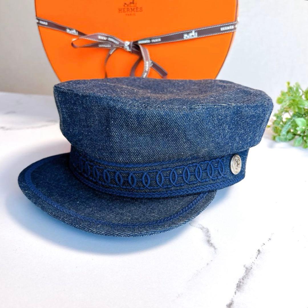 【カリーナ】エルメス カブール キャスケット インディゴ デニム アンカー