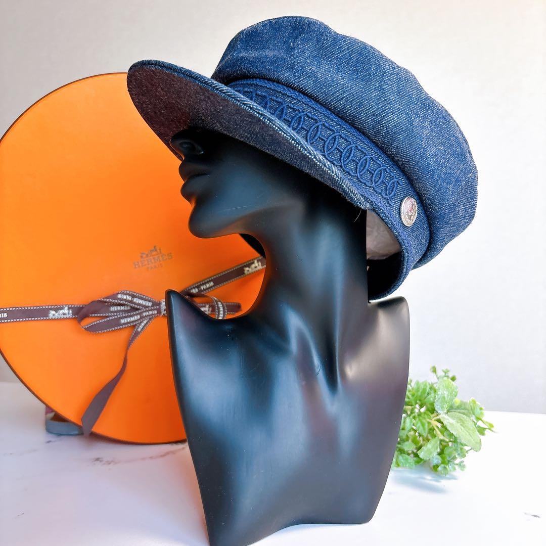 【カリーナ】エルメス カブール キャスケット インディゴ デニム アンカー
