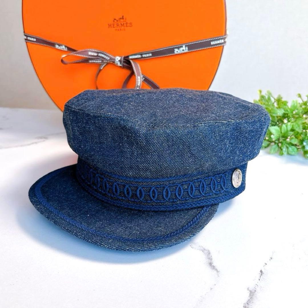 【カリーナ】エルメス カブール キャスケット インディゴ デニム アンカー