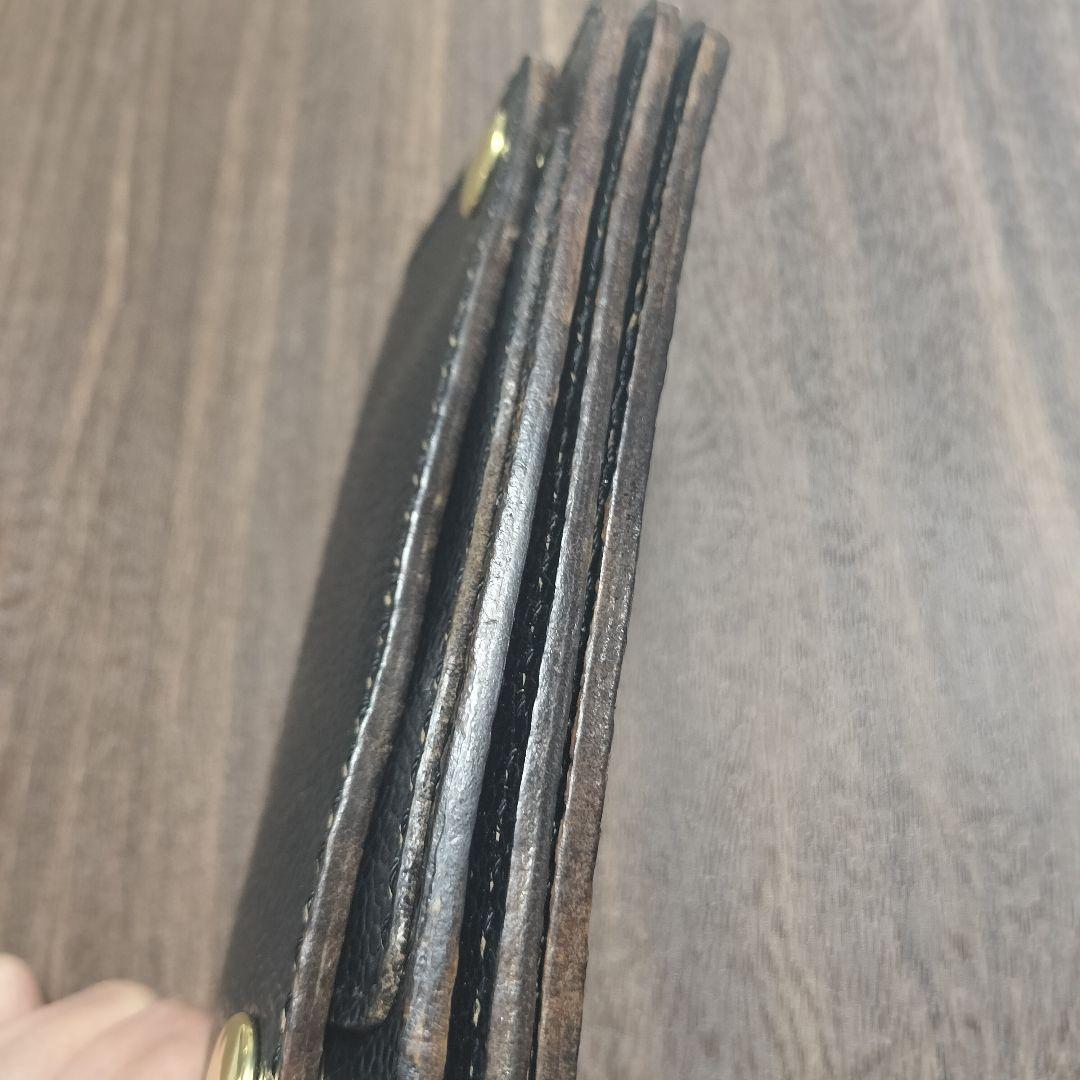 茶芯シボ型押し ミドルトラッカーウォレット 3層構造　 EXCELLA使用