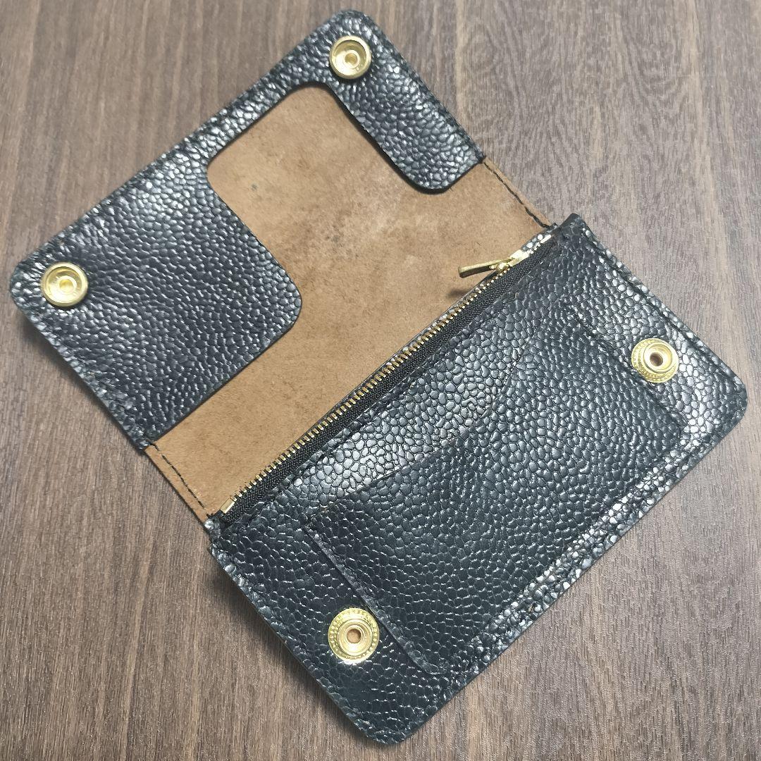 茶芯シボ型押し ミドルトラッカーウォレット 3層構造　 EXCELLA使用