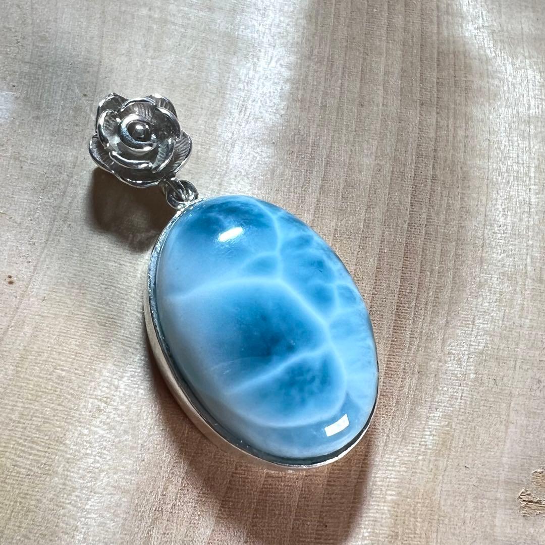 高品質　ラリマー　ペンダント　ネックレス　silver925 3-6