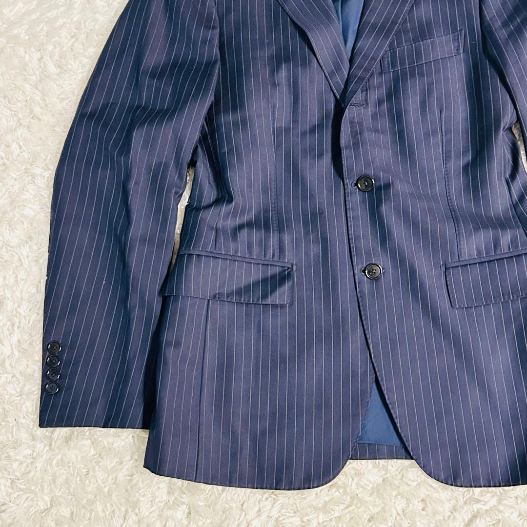 【美品】BEAMS F ビームスエフ セットアップ ストライプ ネイビー M