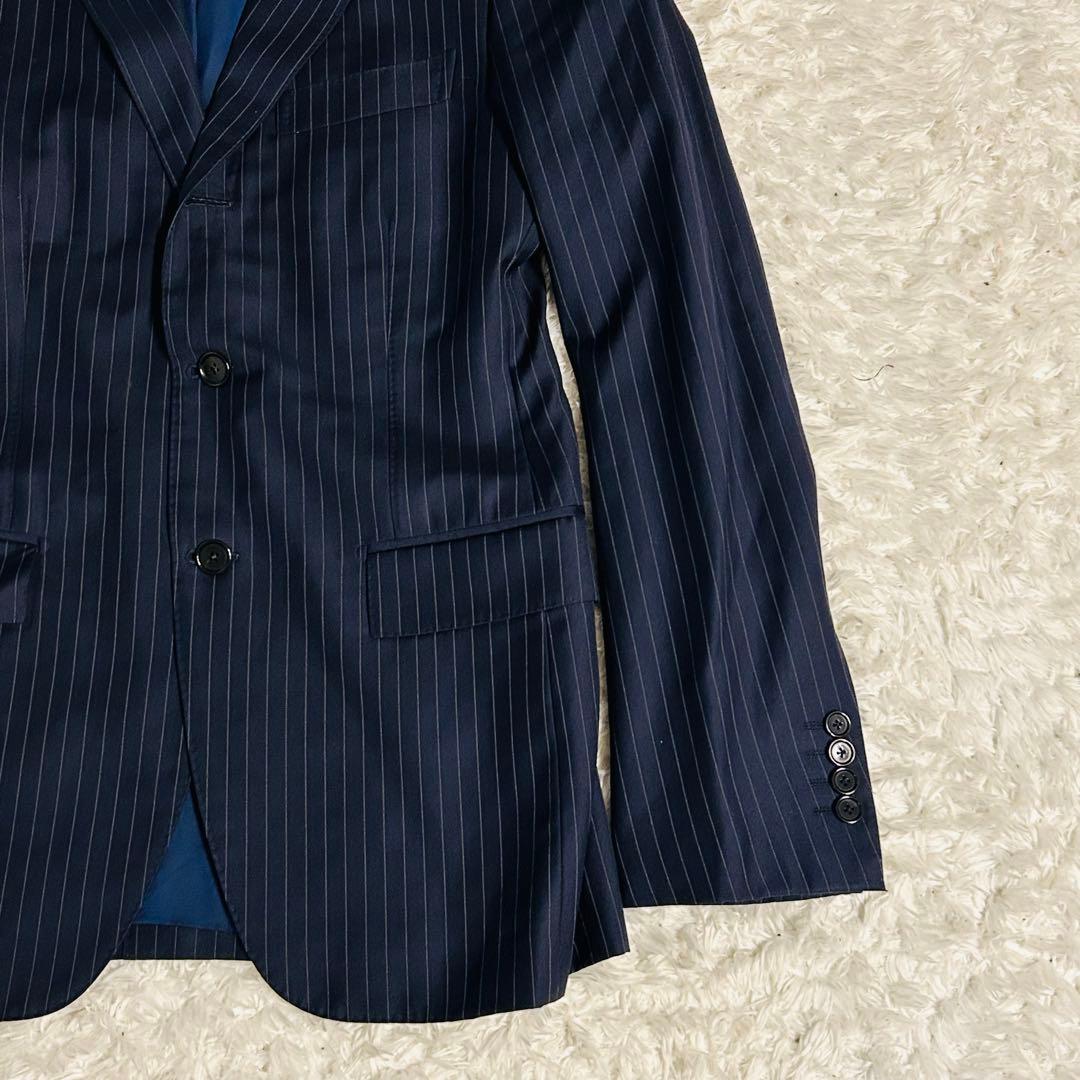 【美品】BEAMS F ビームスエフ セットアップ ストライプ ネイビー M