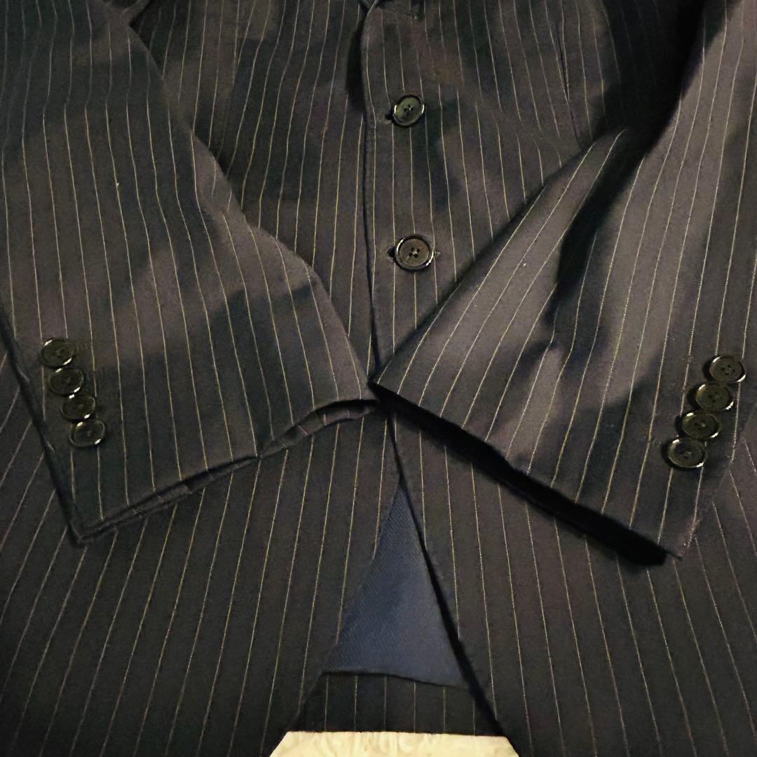 【美品】BEAMS F ビームスエフ セットアップ ストライプ ネイビー M