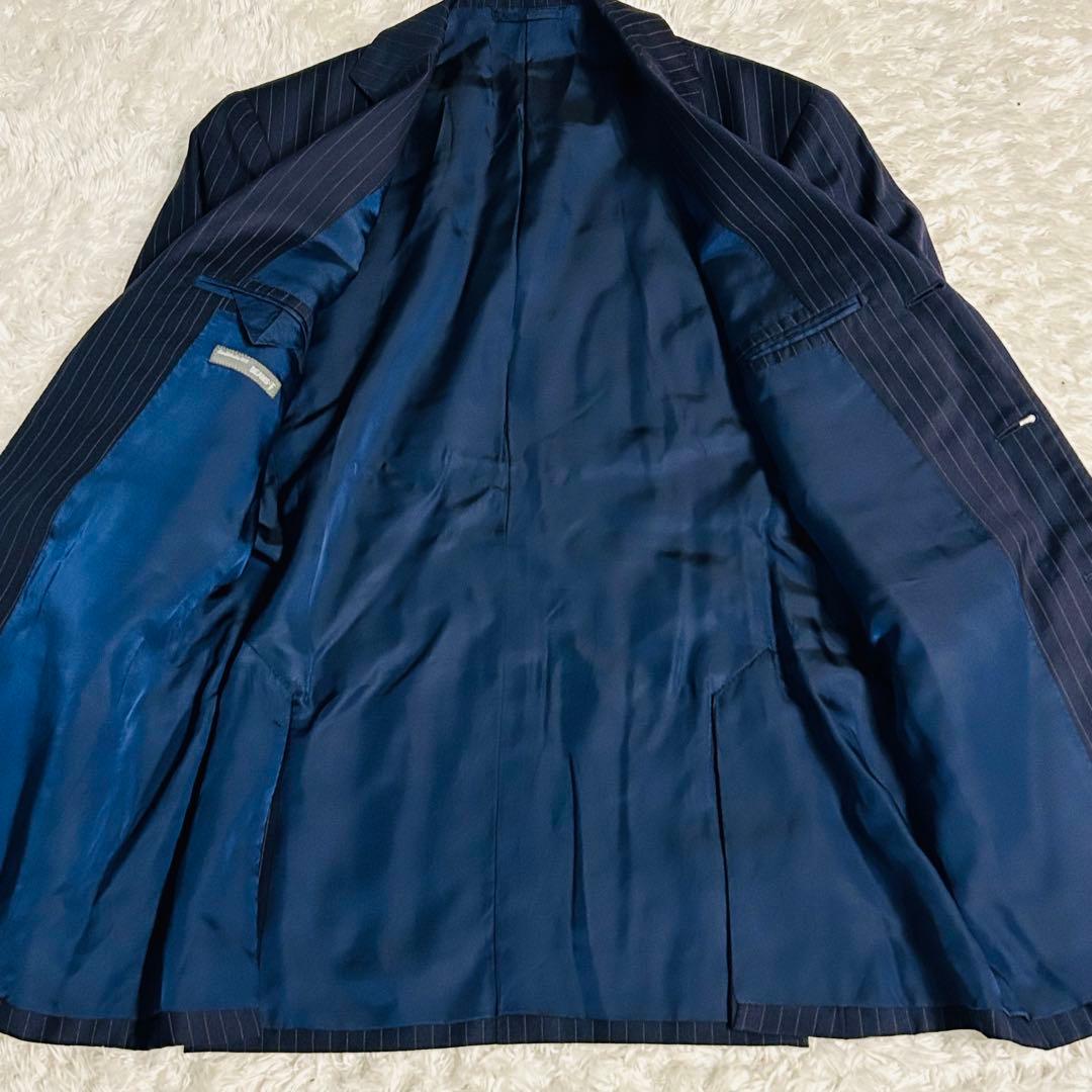 【美品】BEAMS F ビームスエフ セットアップ ストライプ ネイビー M