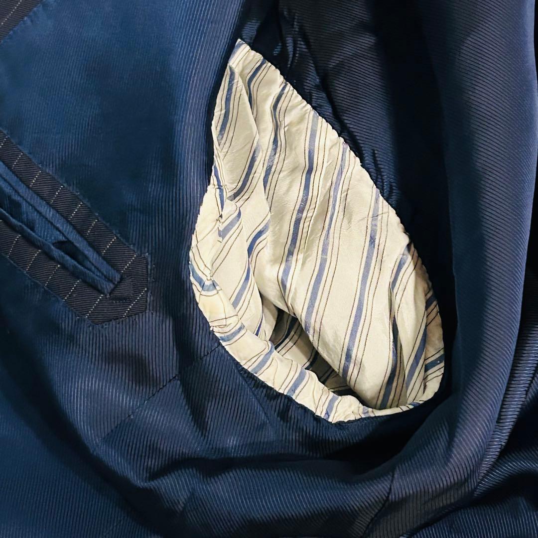 【美品】BEAMS F ビームスエフ セットアップ ストライプ ネイビー M