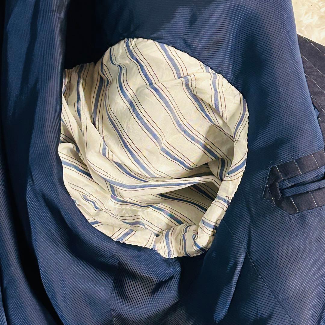 【美品】BEAMS F ビームスエフ セットアップ ストライプ ネイビー M