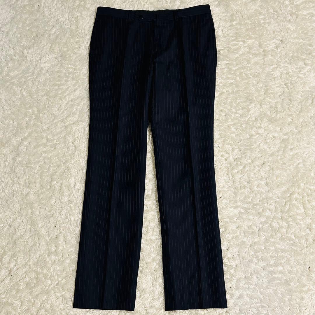 【美品】BEAMS F ビームスエフ セットアップ ストライプ ネイビー M