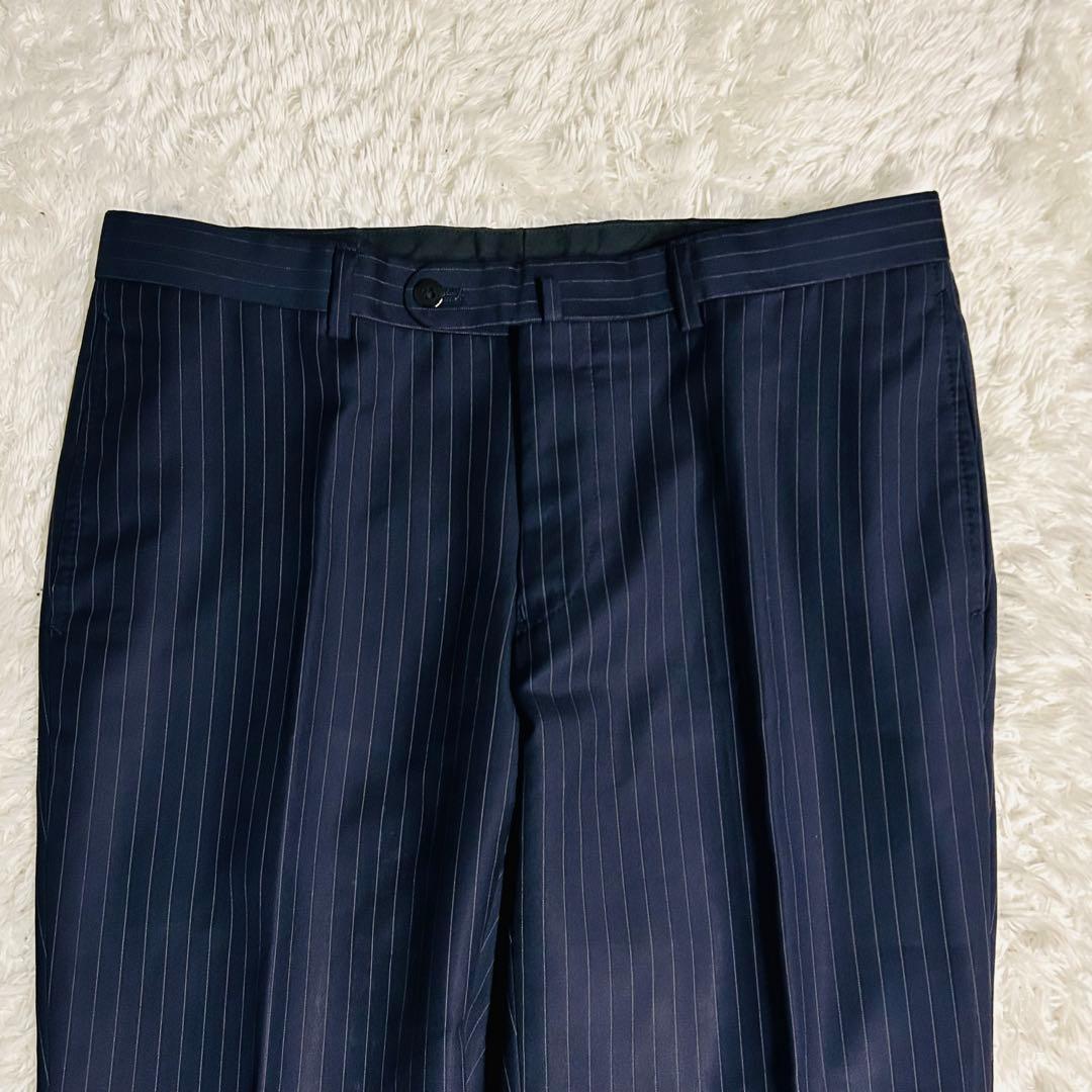 【美品】BEAMS F ビームスエフ セットアップ ストライプ ネイビー M