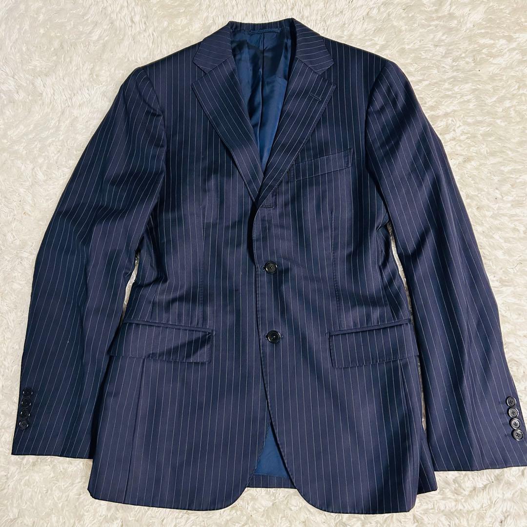 【美品】BEAMS F ビームスエフ セットアップ ストライプ ネイビー M