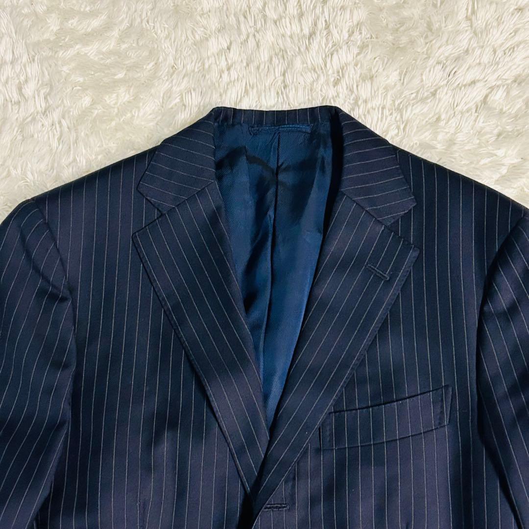 【美品】BEAMS F ビームスエフ セットアップ ストライプ ネイビー M