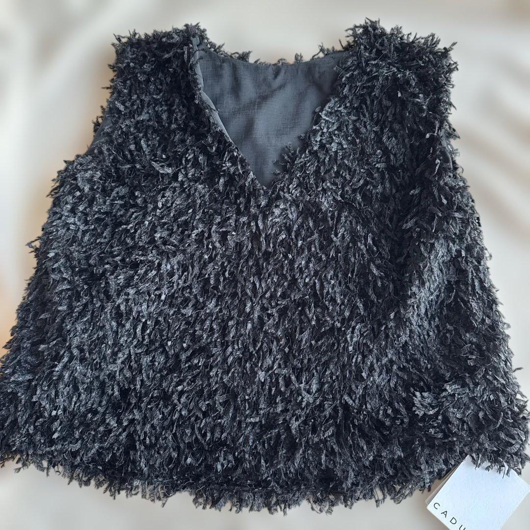 CADUNE ふわふわトップス ブラック　M