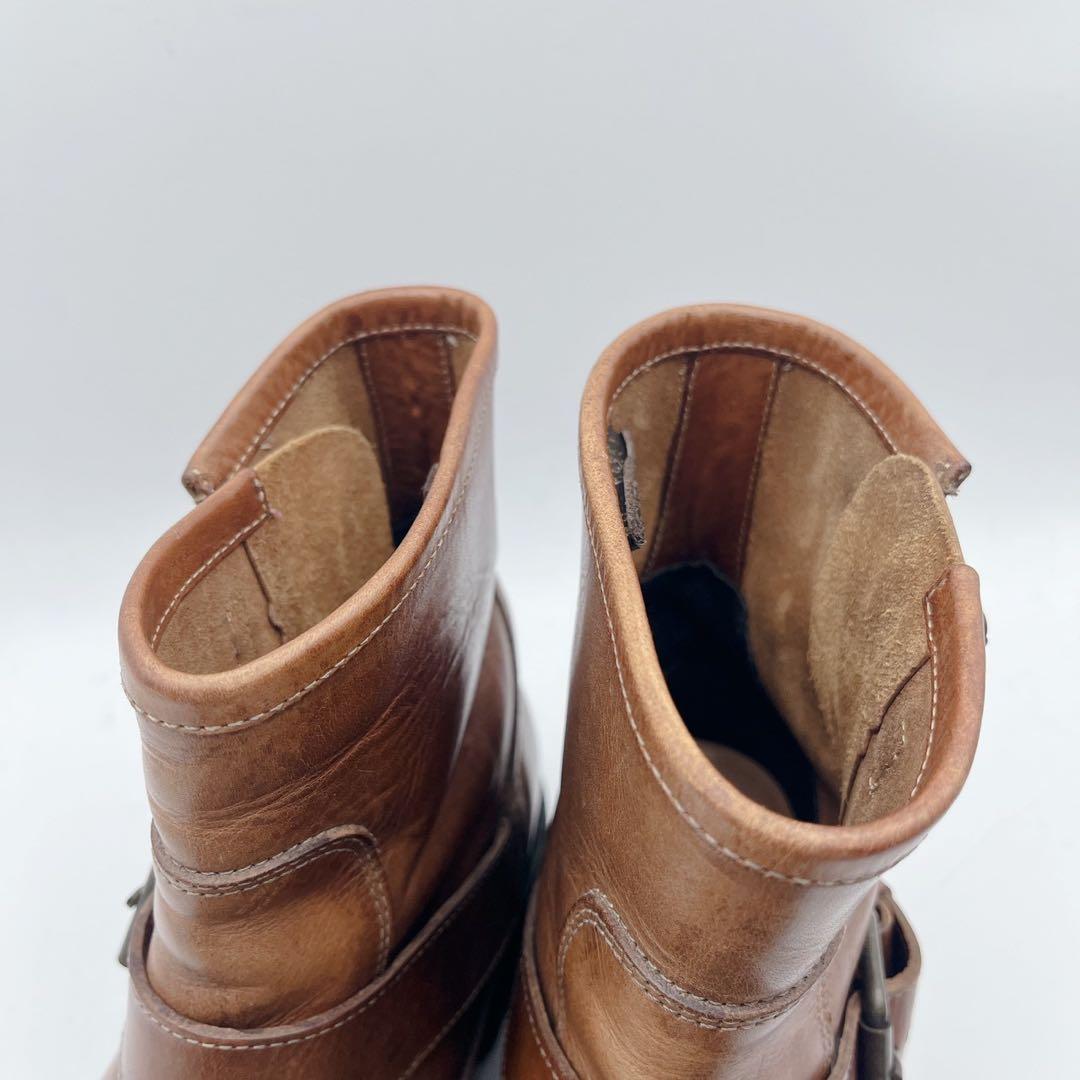 美品✨希少❗️ブッテロ エンジニアブーツ ベルト ビブラムソール ブラウン 40